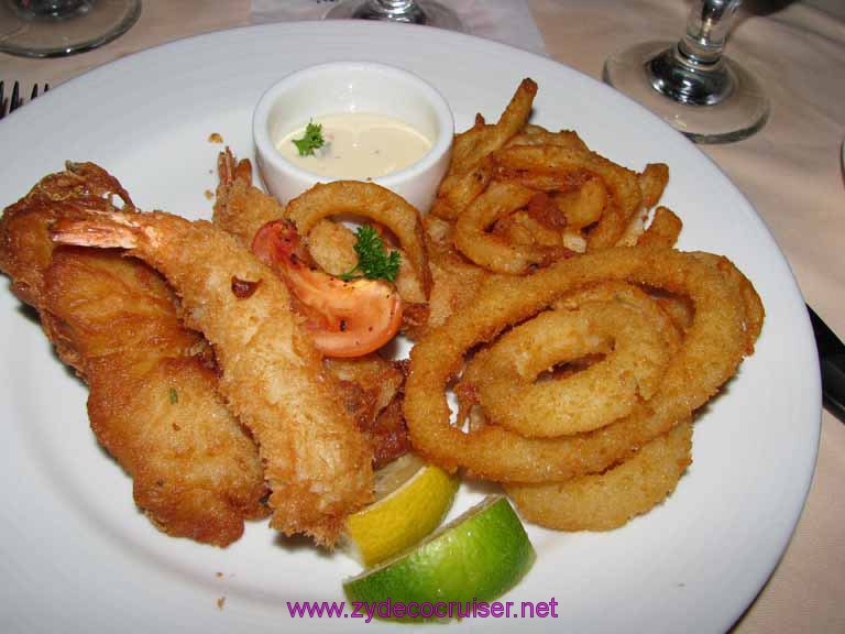 144: Carnival Fantasy, John Heald Bloggers Cruise 2, Cozumel, Beer Batter Fried Grouper Filet and Panko Crusted Jumbo Shrimp