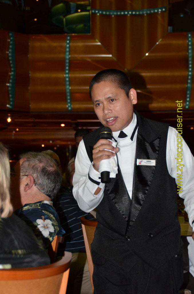 328: Carnival Magic, BC5, John Heald's Bloggers Cruise 5, Sea Day 3, MDR Dinner, Darwin, 