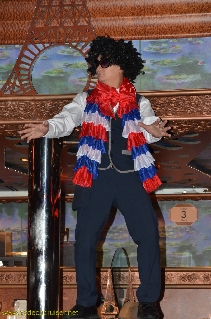 519: Carnival Conquest, Cozumel, MDR Dinner, Staff entertaining us, 