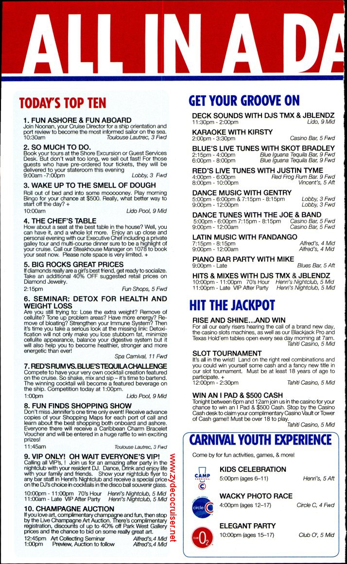 Carnival Conquest Fun Times Day 2, Page 2