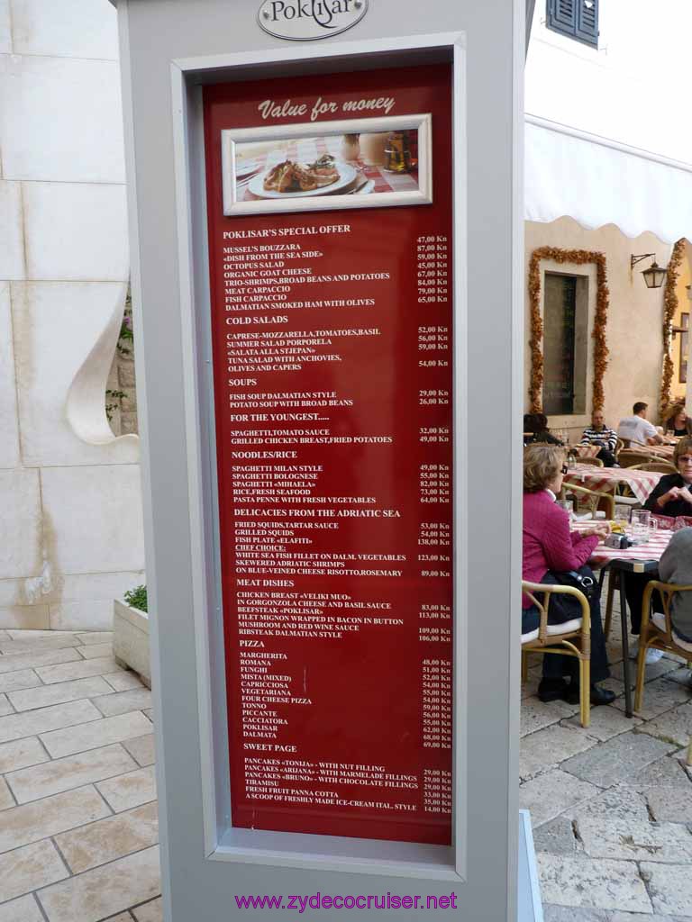4942: Carnival Dream - Dubrovnik, Croatia - Poklisar's Menu