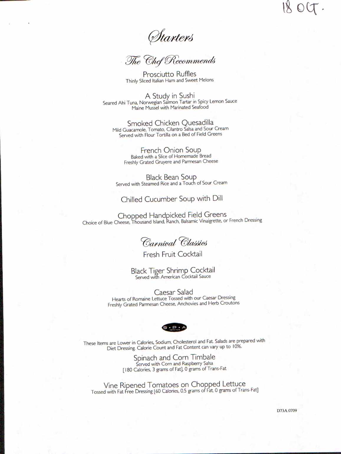 Carnival Dream Menu - D73A.0709