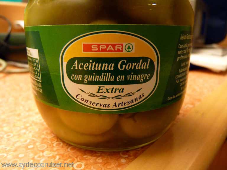 1709: Carnival Dream, Las Palmas, Canary Islands - some pepper things, SPAR Aceituna Gordal con guindilla en vinagre