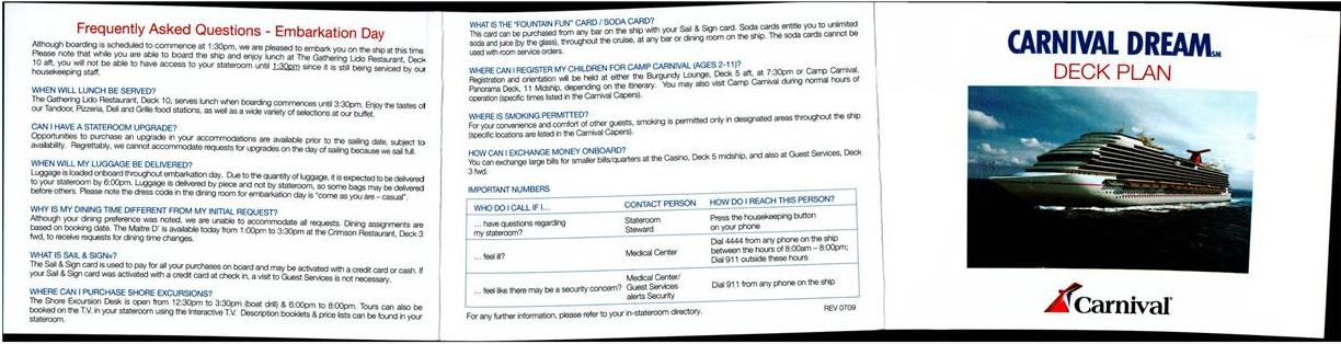 Carnival Dream Deck Plan B