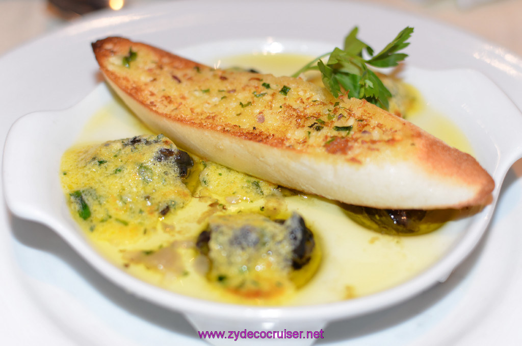 Carnival Elation, MDR Dinner, Escargot, 