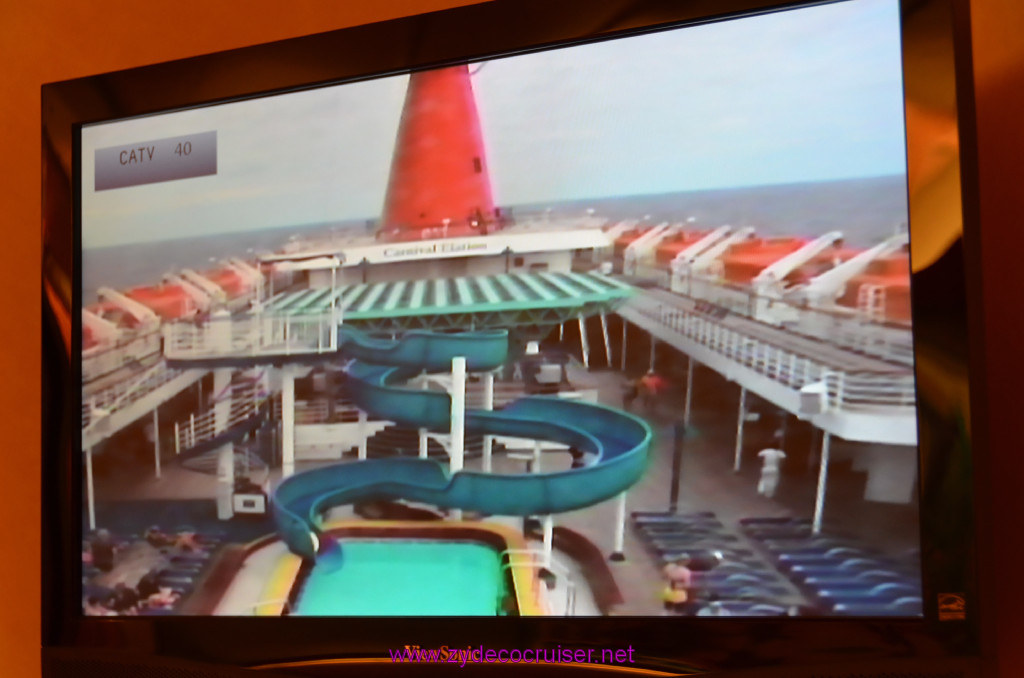 016: Carnival Elation, Fun Day at Sea 1, Cabin TV, Aft Camera, 