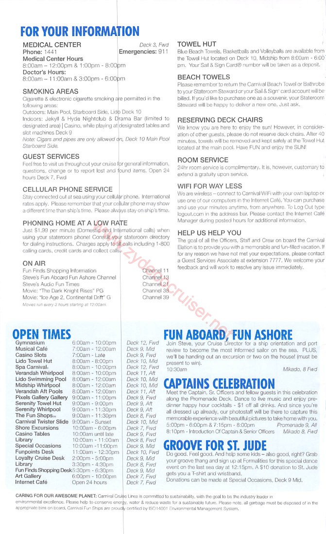 Carnival Elation FunTimes, Day 2, Page 4