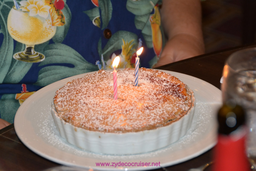 Carnival Freedom, American Table, Dinner 3, Special Request - Cherry Pie. Cherry is normally the last night.