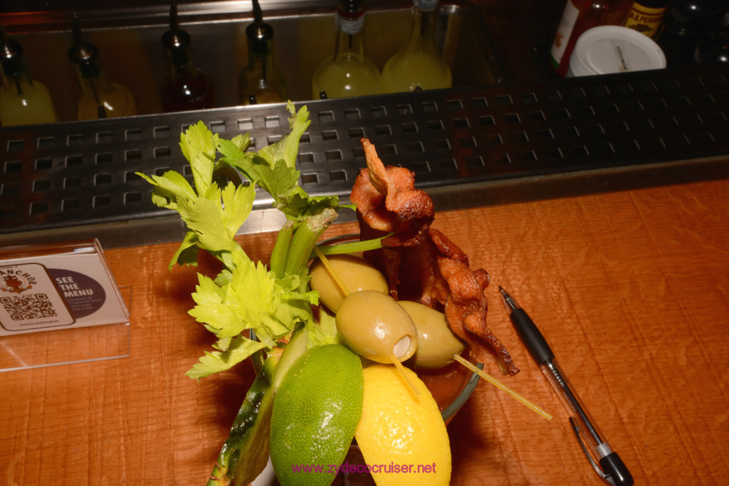 005: Carnival Horizon Cruise, Sea Day 3, Pig and Anchor Bloody Mary, 