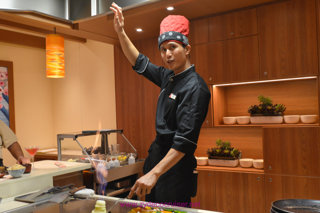 039: Carnival Horizon Transatlantic Cruise, Sea Day 1, Bonsai Teppanyaki, 