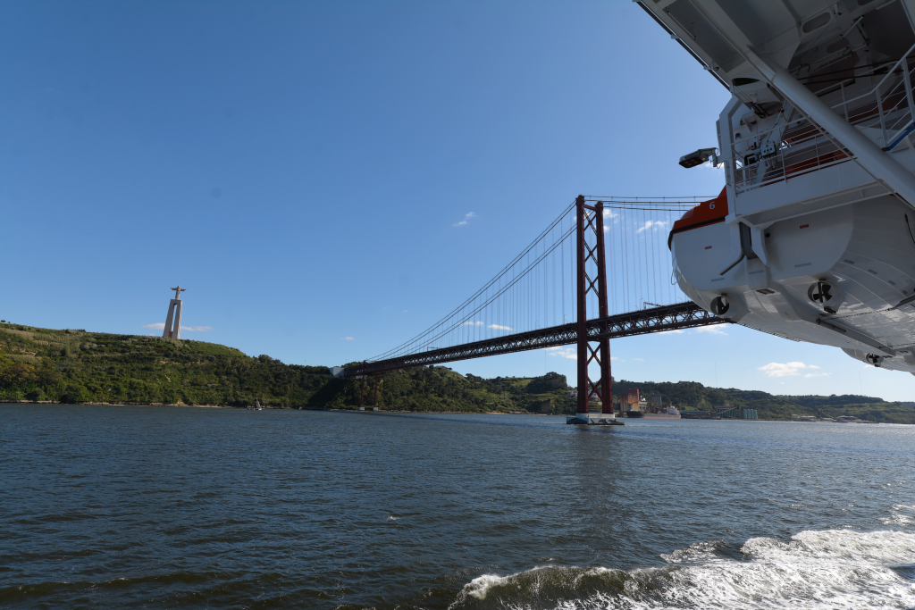 323: Carnival Horizon Transatlantic Cruise, Lisbon, Christ the King Monument. 25th of April Bridge, 