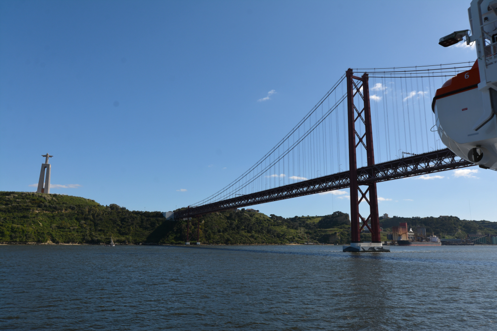 324: Carnival Horizon Transatlantic Cruise, Lisbon, Christ the King Monument, 25th of April Bridge, 