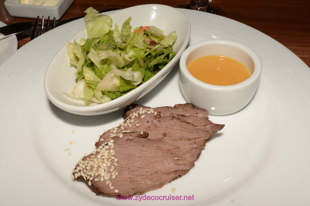 071: Carnival Horizon Transatlantic Cruise, Sea Day 2, MDR Lunch, Mongolian Steak Salad