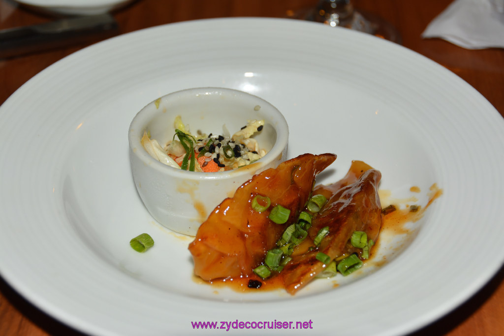 154: Carnival Imagination, Long Beach, Embarkation, MDR Dinner, Duck Potstickers, 