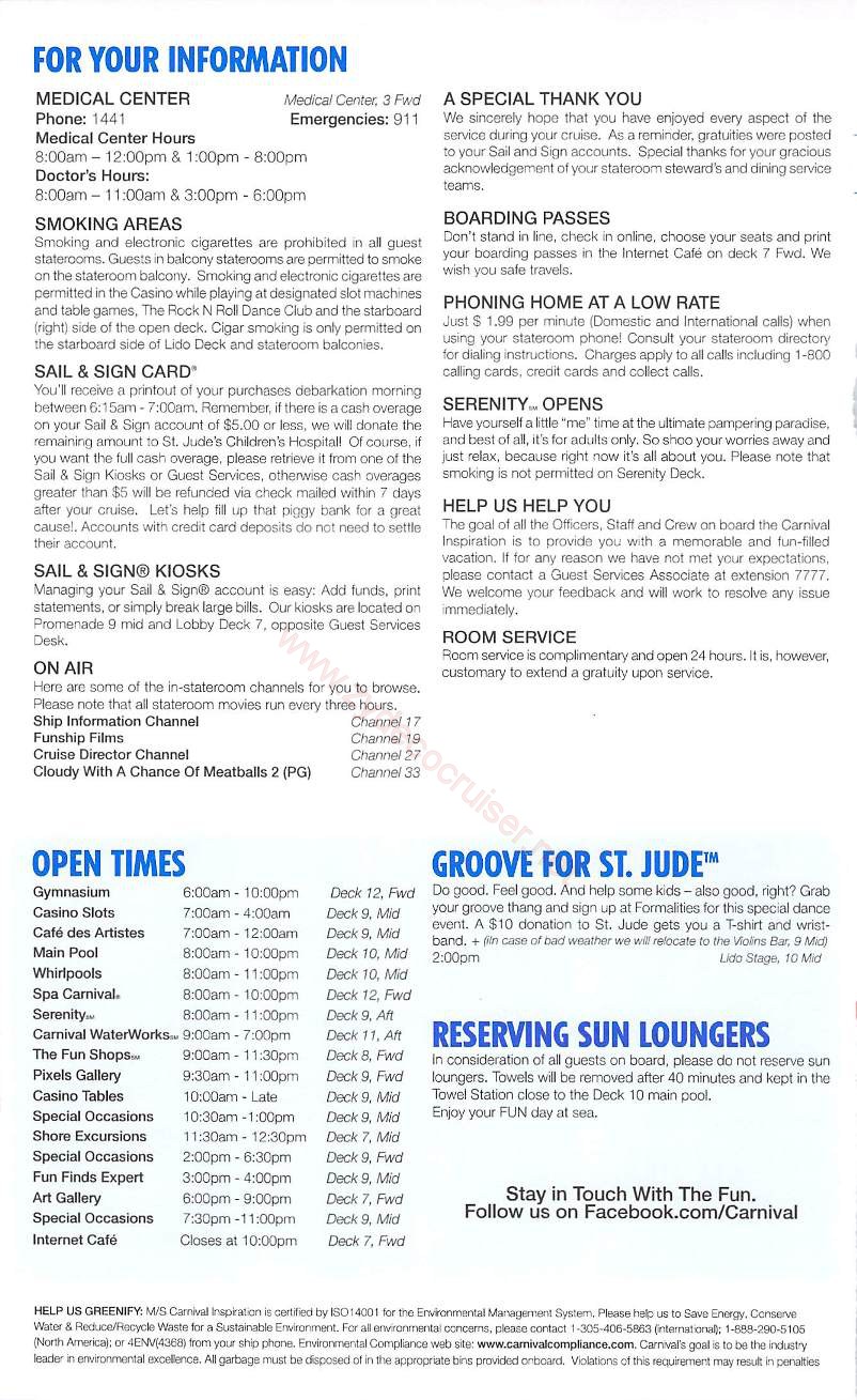 Carnival Inspiration 4 Day Cruise Fun Times Day 4 Page 4