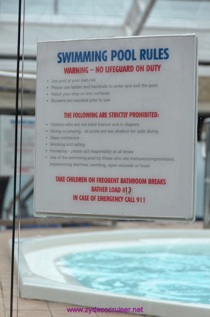 152: Carnival Legend British Isles Cruise, Dover, Embarkation, Avalon Main Pool Spa Rules, 