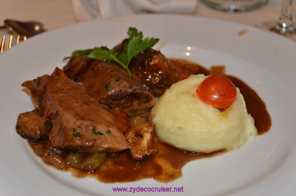 199: Carnival Legend British Isles Cruise, Dover, Embarkation, MDR Dinner, Tender Braised Beef Brisket in Gravy, 