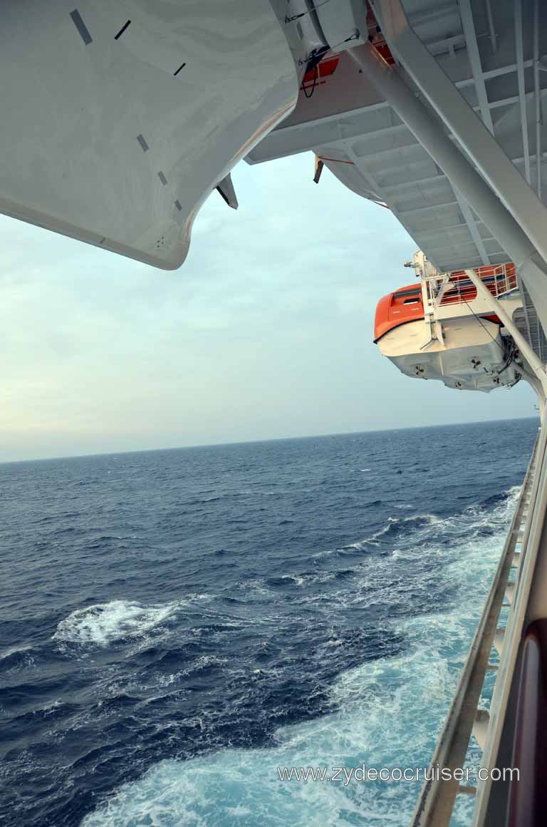 172: Carnival Magic Inaugural Cruise, Sea Day 1, View from our Cove Balcony, 