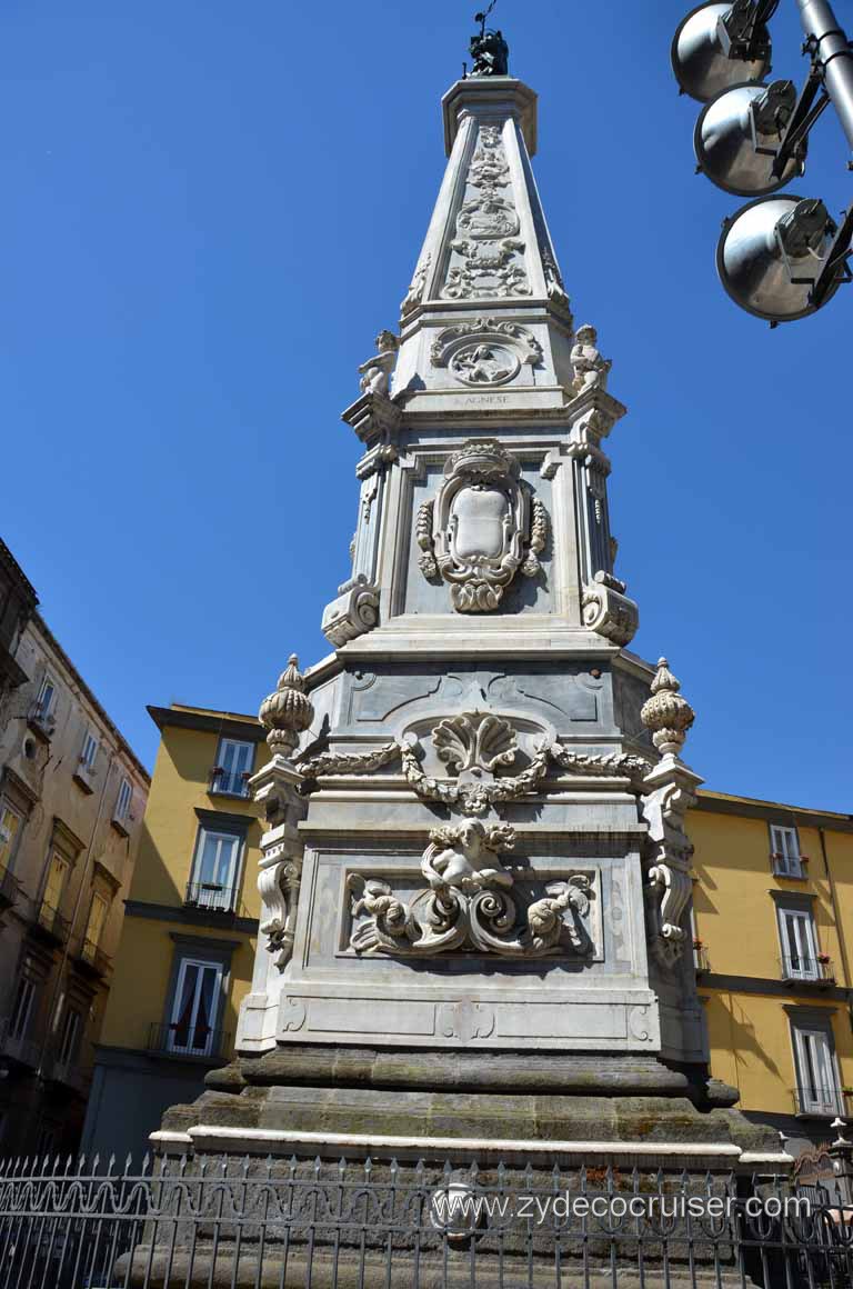 183: Carnival Magic Inaugural Cruise, Naples, Secrets (Underground) of Naples Tour, Obelisk of San Domenico Maggiore
