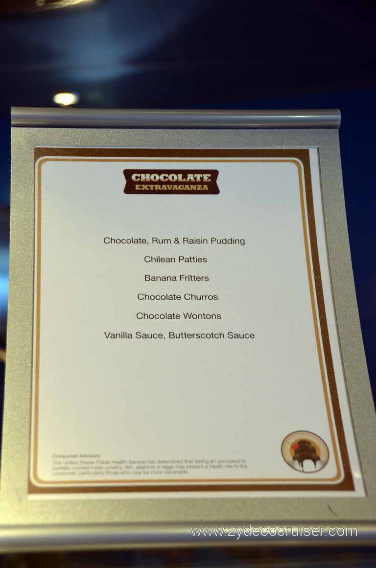 Carnival Magic Chocolate Extravaganza Menu 2