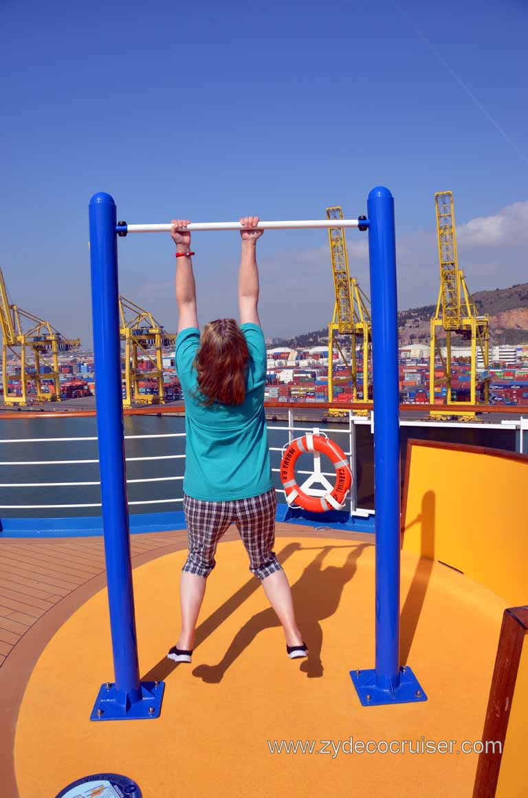 040: Carnival Magic, Grand Mediterranean, Barcelona, Chin up bar, pull up bar