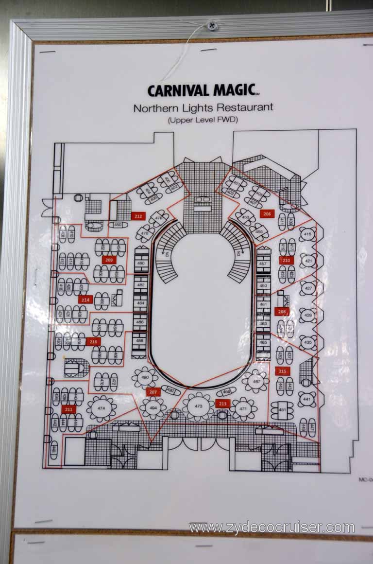 122: Carnival Magic, Mediterranean Cruise, Sea Day 1, Galley Tour, MDR Seating Chart