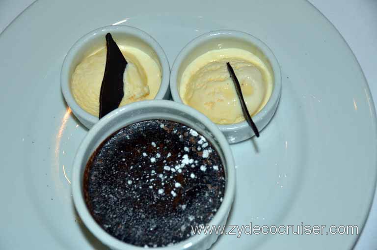 141: Carnival Magic, Mediterranean Cruise, Sea Day 2, Dinner, Elegant Night 2, Warm Chocolate Melting Cake