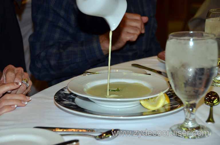 439: Carnival Magic, Messina, Dinner, Asparagus Vichyssoise (work in progress)