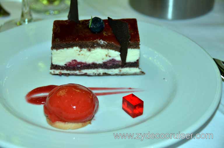 451: Carnival Magic, Messina, Dinner, Chocolate, Raspberry, and Vanilla Cream Cake, 