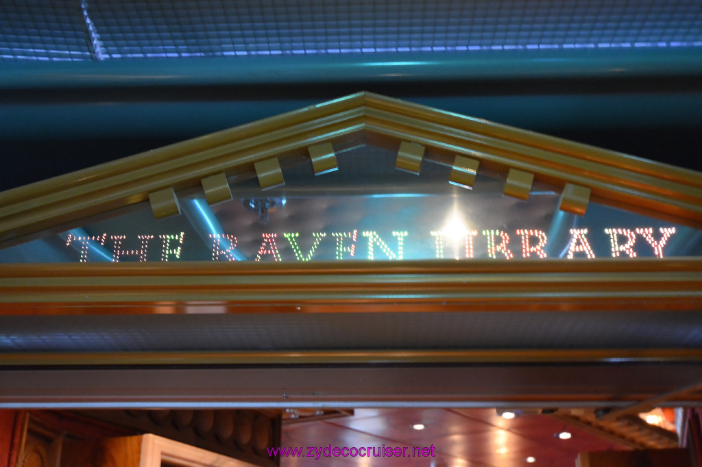 042: Carnival Miracle Alaska Cruise, Fun Day at Sea 1, The Raven Library, 