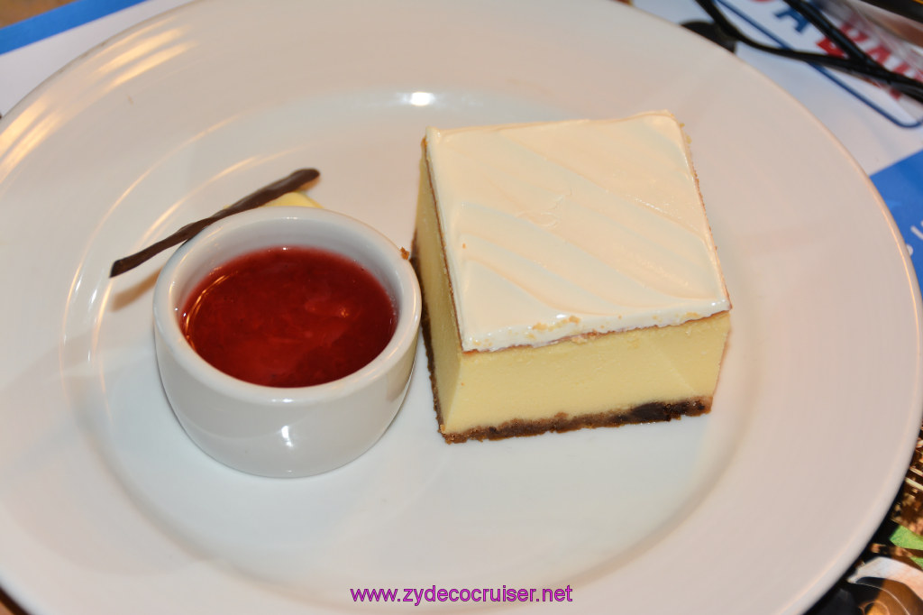 343: Carnival Miracle Alaska Cruise, Glacier Bay, Room Service Cheesecake, 