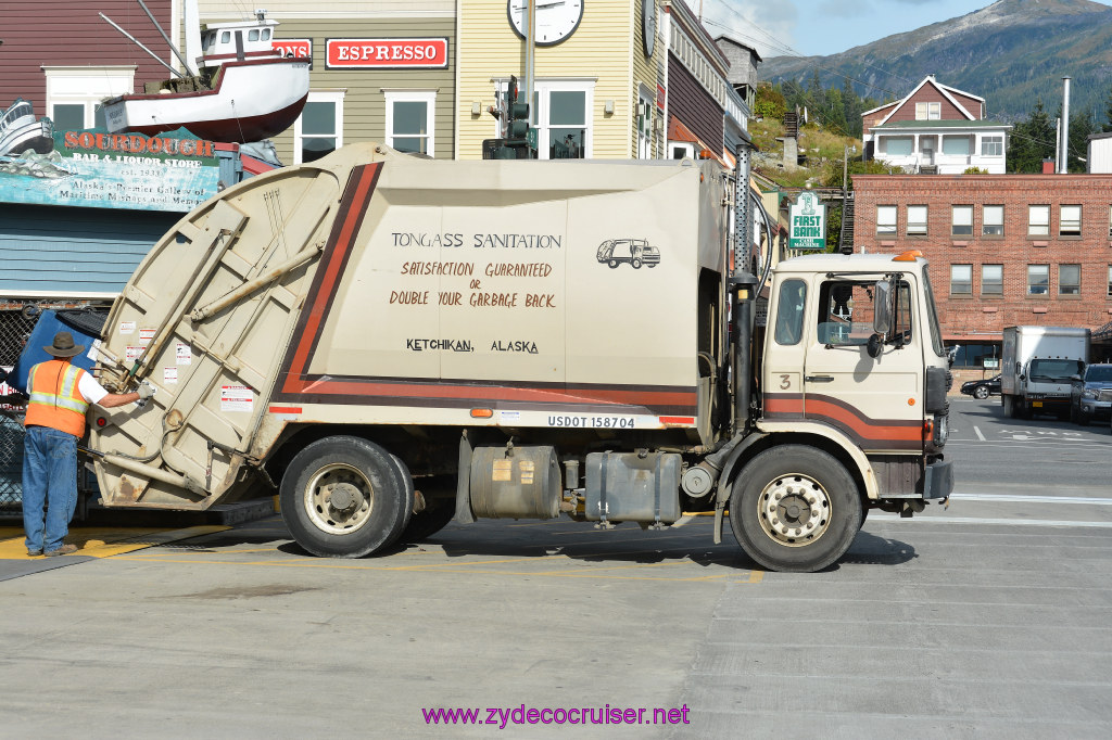 527: Carnival Miracle Alaska Cruise, Ketchikan, Tongass Sanitation, Satisfaction Guaranteed or Double Your Garbage Back