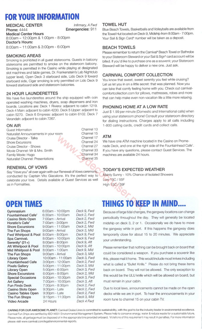 Carnival Miracle Alaska Cruise Fun Time, 8 day Glacier Bay, Day 3, Page 4