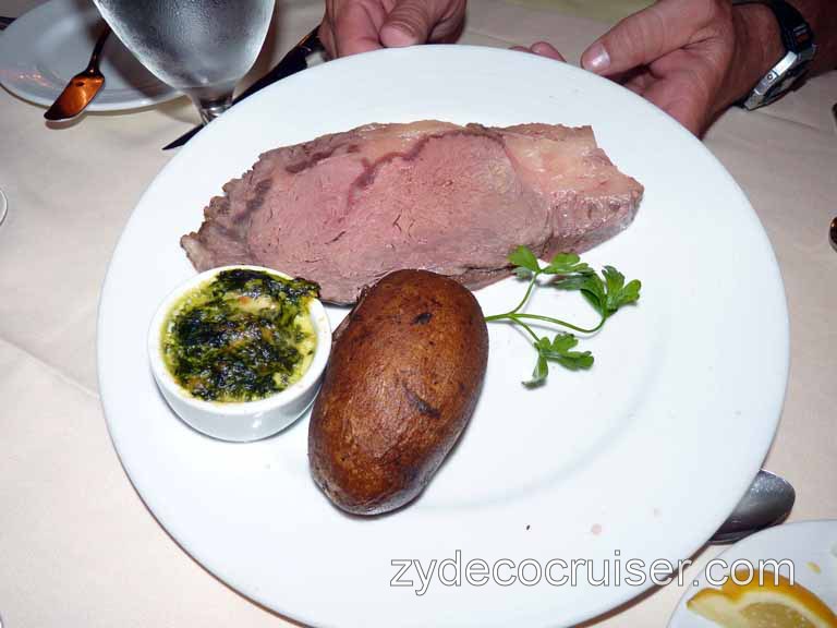 605: Carnival Spirit, Honolulu, Hawaii, Tender Roasted Prime Rib of American Beef before Jus