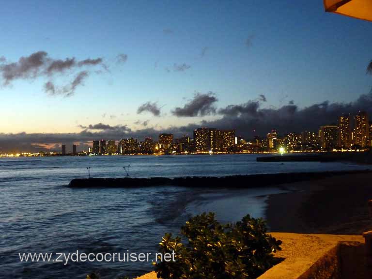 224: Outrigger Canoe Club, Honolulu, Hawaii, Waikiki at dusk