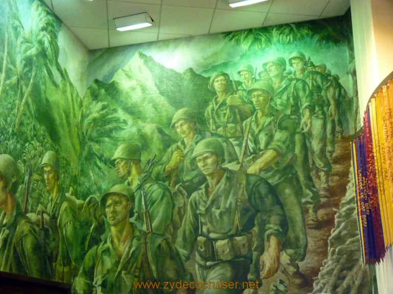 040: Carnival Spirit, Honolulu, Hawaii, Pearl Harbor VIP and Military Bases Tour, Fort Shafter, Richardson Hall, Mural by Master Sergeant William R. Domaratius