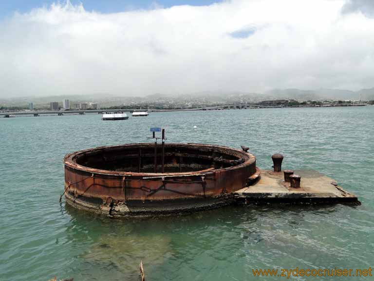 595: Carnival Spirit, Honolulu, Hawaii, Pearl Harbor VIP and Military Bases Tour, Pearl Harbor, Arizona Memorial, Foundation for No. 3 Gun Turret