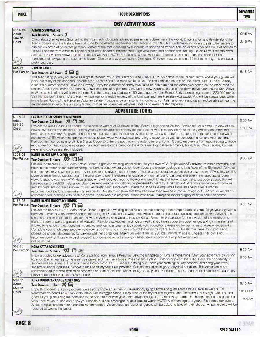Carnival Spirit - Ensenada-Hawaii Shore Excursions - Page 8 - Kona