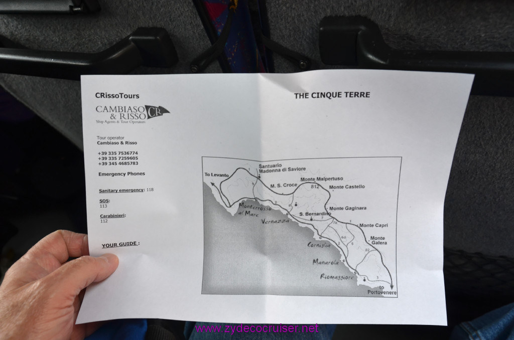 021: Carnival Sunshine Cruise, La Spezia, Cinque Terre Tour, The Cinque Terre Map, 