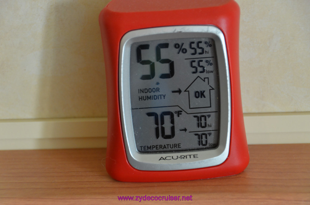 007: Carnival Sunshine Cruise, Livorno, Temperature in our cabin, 