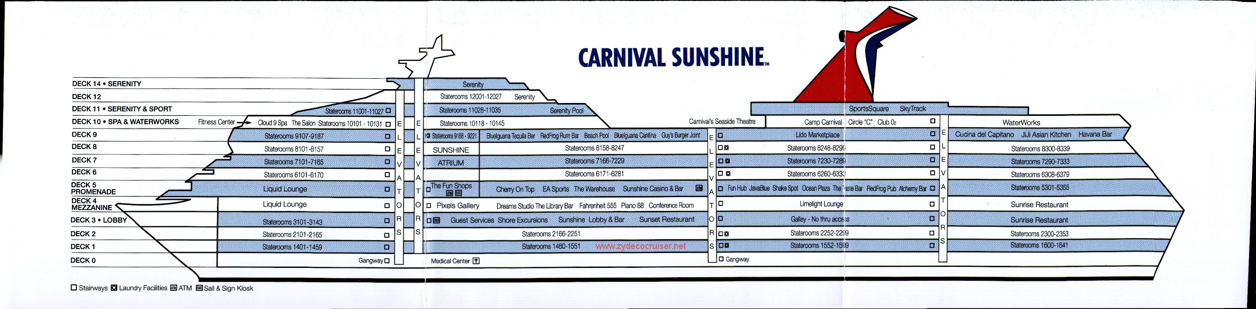 carnival cruise sunshine map