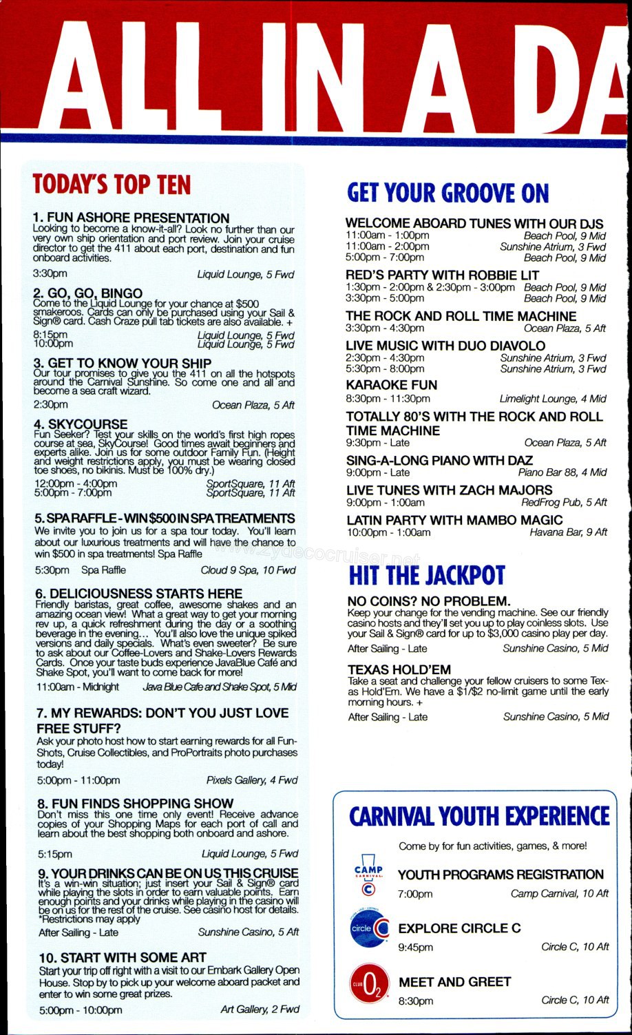 Carnival Sunshine Fun Times - Day 1 - Page 2