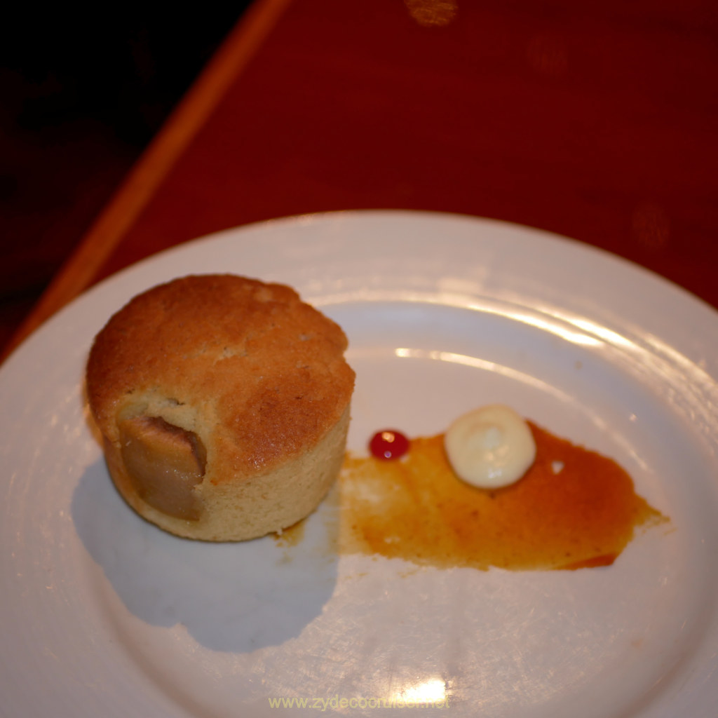 007: Carnival Valor Christmas Cruise, Sea Day 1, MDR Dinner, Bartlett Pear Almond Cake