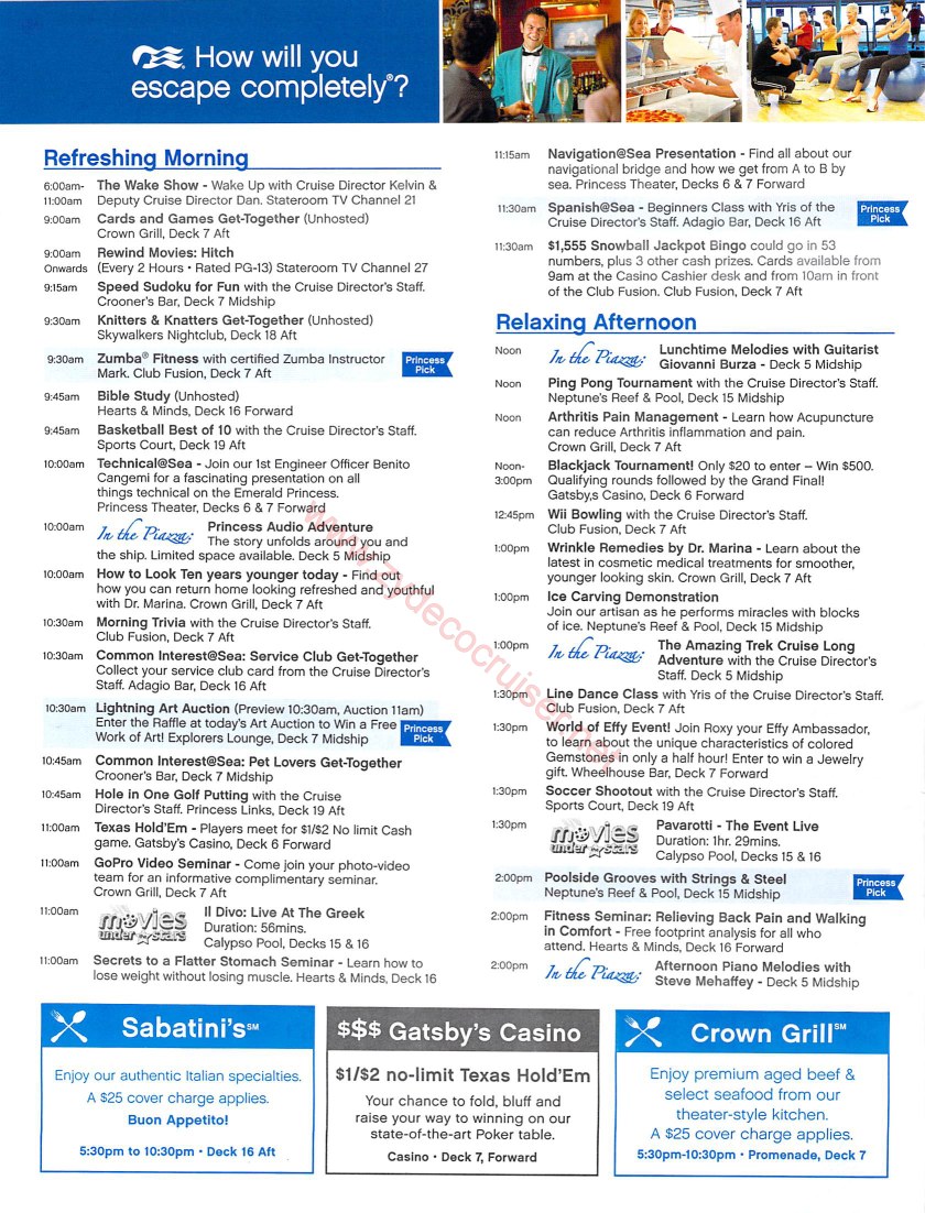 Emerald Princess Patter, Day 6, Page 2