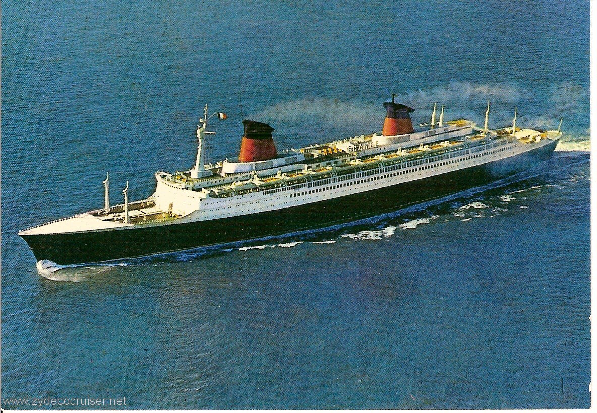 SS France, French Line, Postcard, Front, 1974
