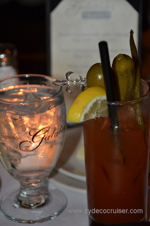 015: Baton Rouge Trip, March, 2011, Galatoire's Bistro, Bloody Mary with a Fleur de Lis skewer!