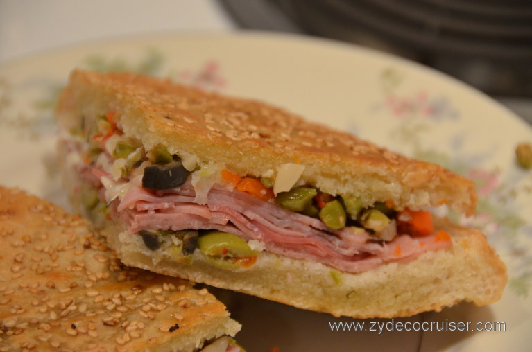 035: Baton Rouge Trip, March, 2011, Muffaletta Shack, muffuletta, pressed (heated), 