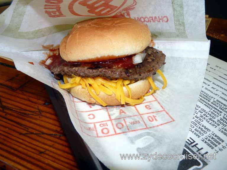 097: Christmas, 2009, New Orleans, Bud's Broiler, City Park Location, Number 4 with Hickory Sauce and Onions!