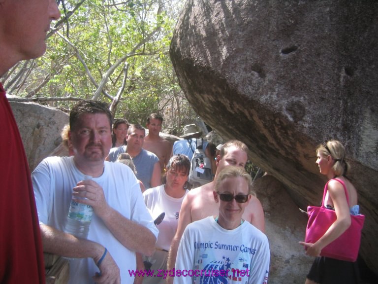 027: Carnival Liberty, Tortola, Patouche, Extreme Machine, The Baths, Virgin Gorda, Happy faces (sure...) - from one of the cattle boats...