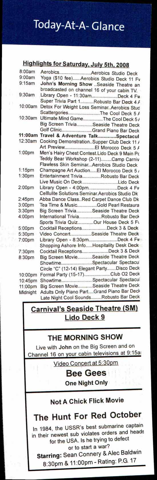 Carnival Splendor Inaugural Capers, Day 4, Page 5